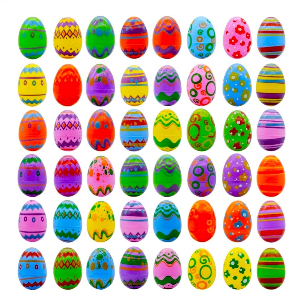 Plastic Printed Bright Easter Eggs (2) Bags of 36